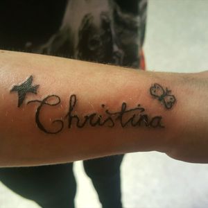 Tattoo for my baby niece #babyname #niece #buttefly #bird #christina