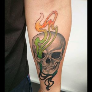 Sick smoking skull by Inma at authentink