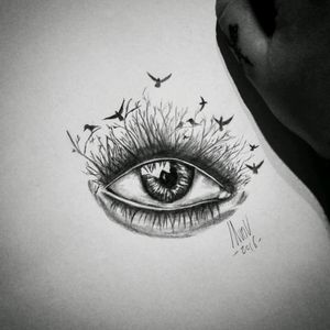 Craziness😵#sketch #sketching #draw #drawing #eye #woods #bird #tree #birds #blackandgrey #original