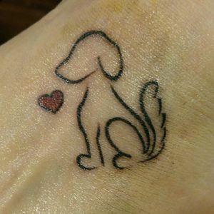 Doggie Tattoo #dog #foot #linedrawing