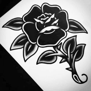 #OldSchool #RoseTattoo #Rose #Tradicional #Flor #TattooBlack #RoseBlack #BlackRose