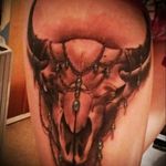 #bison #tattoo #feminem #thigh #skull