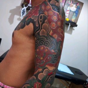 #irezumi  #arm_tattoo #fudog  #bangkoktattoo  by chaipura97