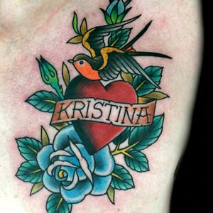 Traditional heart by @henning For info or bookings pls contact us at +45 49202770 #royal #royaltattoo #royaltattoodk #royalink #royaltattoodenmark #traditional #heart #hearttattoo #love #bird #rose #kristina