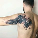 By #YelizÖzcan #watercolor #wing #abstract #watercolortattoo