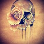 Loving the feminine and masculine side to this tattoo idea. Shows that even the girls got a strong side!  #skull #flower #pink