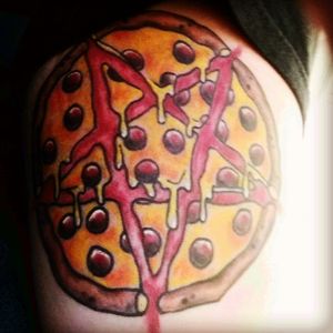 My pizza tattoo done by Josh Hart @ Baltimore Street Tattoo