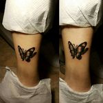 4th tattoo made by me . #butterfly #butterflytattoo #mywork #kcbtattoos #blackandgrey #4thTattoo
