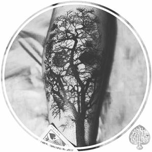 Another. 😎 #tattoo #tree #skull #leg
