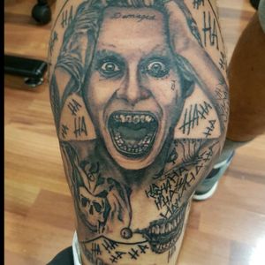 #joker #ink #tattoo #tattooed #inkmaster #inked #inkedolls #tattoodo #doctordstyletattoo #tattoo #italian #italiantattooer #italiantattoo #black #blackandwhite #blackandgrey #realistic #portrait  #bestoftheday