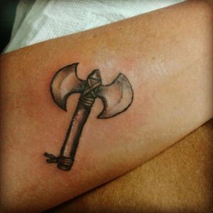 Xango's axe. My first tattoo on a person.