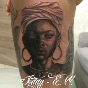 African girl... #tattoo #blackandgreytattoo #TattooSleeve #realistictattoo #photorealistic #photooftheday
