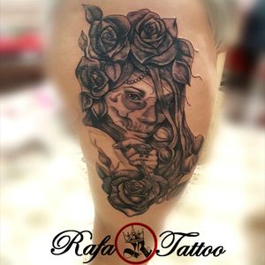 #rafa-Tattoo #worldfamousink #blackandgrey #catrina