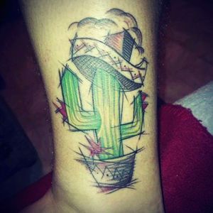 Cactus #tattoo #cactus #leg #czech