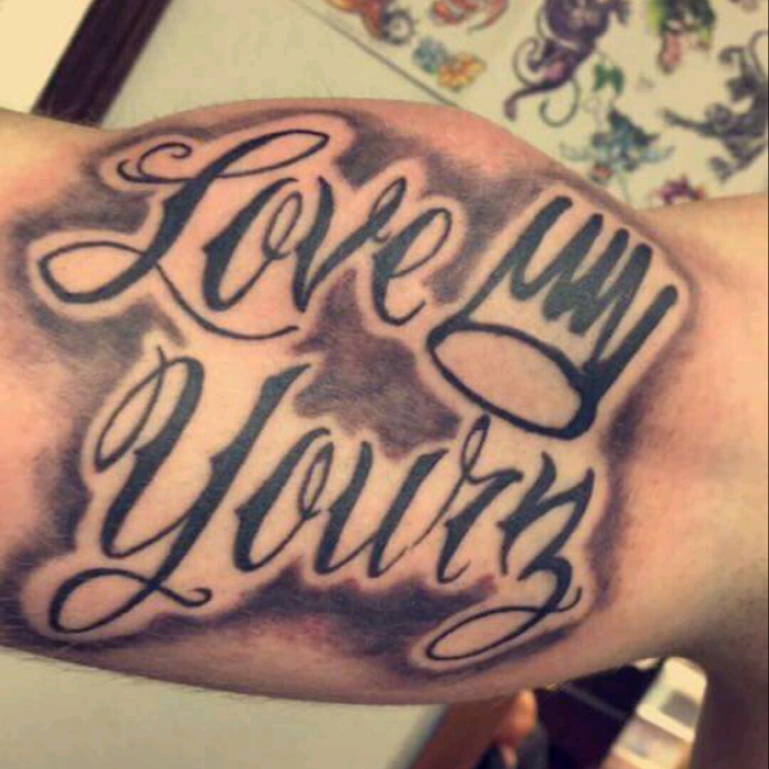 Tattoo uploaded by Zack W Varela  J Cole Love Yourz with crown on the  inside if my bicep jcole ColeWorld LoveYourz rap rappers fresno CA   Tattoodo