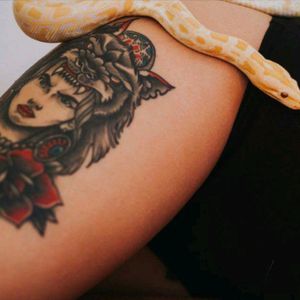 #neotraditional #girl #snake