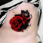 By #SyzmonGdowicz #painting #flower #rose #color #roses #ribtattoo