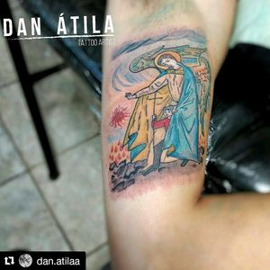 Releitura da #obradossantosanjos .#tattoocolor #tattooart #faith #angel #d.a.t #painting