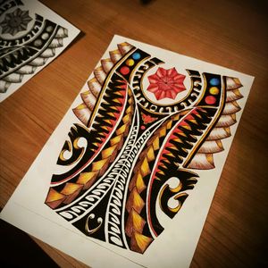 Full colored tribal #tribal #polynesian #maori #design #tattoodesign