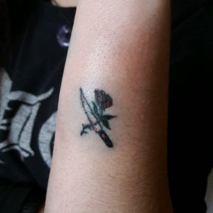 #rose #knife #smalltattoo small and powerfull tattoo by SHENZY