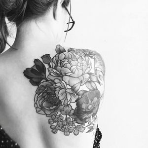 #tattoo  #flowers #backpiece
