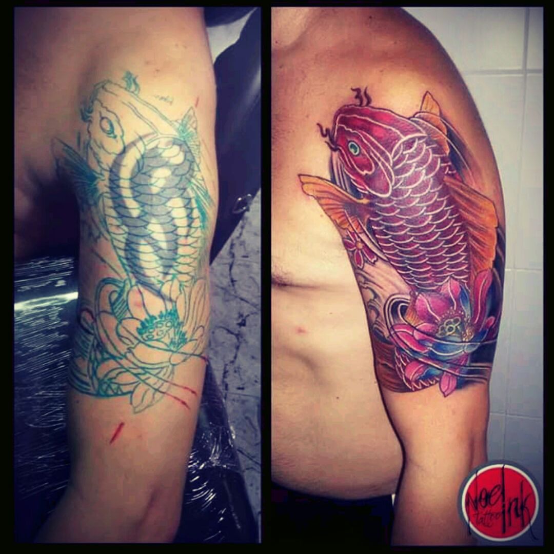 Tattoo uploaded by Noel Bonnici • Koi fish to cover up this tattoo