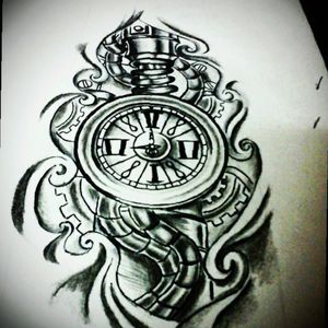 designed for my friend.#drawing #clock #mechanicaltattoo
