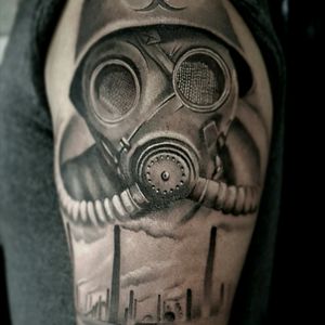 #gasmask #postapocalyptic #nuclear #industry #tattoos #besttattoos #yarotattoo