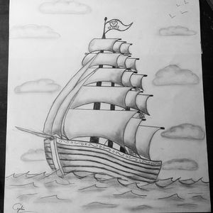 #ship #blackandgrey #draw #paint #art #byme