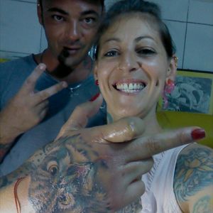 Minha mais nova arte 😍 eu estou amando 👊 feita pelo irmão, lindo, Te Amo, maior respeito 💛🙏💎 @rodolfotattooink   #robertamarela  #tats #tatuaje #owl #owltattoo #hand #handtattoo #ink #tattoolovers #irmaos #familia #rabiscados #tattoobrasil #robertanogueira #rodolfotattooink