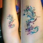 ##ink #tattoo #watercolortattoo #tatuajeacuarela #fullcolortattoo #femeninetattoo #tatuajefemenino #hummingbird #hummingbirdtattoo #tatuajecolibri #watercolor