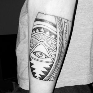 Aztec sleeve in progress #illuminati #Aztec #pattern #blackwork  #selftaughtartist