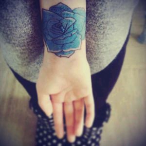 Blue rose #rose #flower #flowertattoo #blue #selftaughtartist