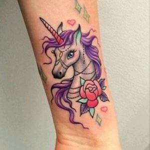#horse #unicorn #unicorntattoo #flower #rainbow
