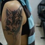 Graphite style wolf tattoo head