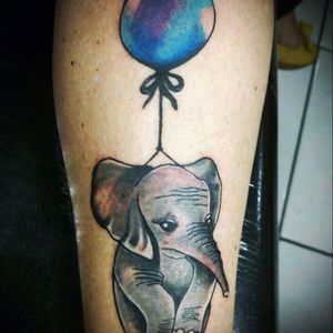 Tattoo feita por mim ! # eletrikink#watercolor #elefante#brazil#