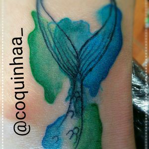 Coming back after some time without posting with this mermaid tail with some watercolor #mermaidtattoo  #mermaid  #watercolor #watercolortattoo