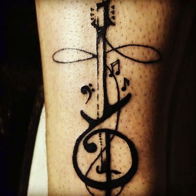 guitar music tattoo designs