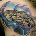 Super Dope Star Wars tattoo done by the owner of Daddy Jack's body art studio in Keller Texas.