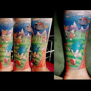 a self tatttoo about sonic the hedgehog #sonic #Sonicthehedgehog #videogame #game #megadrive #color ##anime