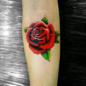 colorfull rose in arm #rose #red #flower #color #tattoo