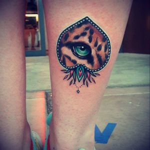 By Nastia Zlotin#NastiaZlotin #leopard #jaguar #eye #neotraditional #tattooconvention #inknride