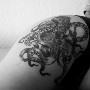 Kraken ♡ #ink #octopus #blackandwhitetattoo