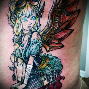 This was taken right after he got done. Steam punk fairy done by Peedee at Tennessee Ink.