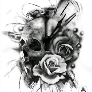 #skull #rose #time #dead #blackwork #painfullovetattoo #berlin