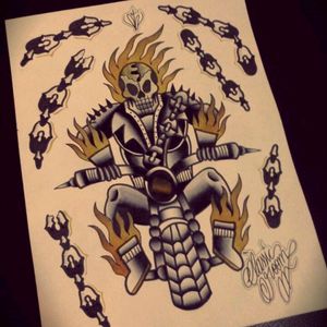 Traditional tattoo flash ghost rider