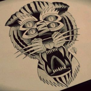 Traditional tattoo flash tiger