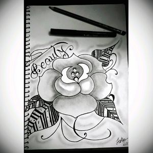 "Beauty" - Jake 2017#rose#rosedrawing#blackandwhite#blackwork#design#tattoodesign#sketch#art#artist#tattoos