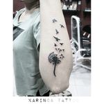 Dandelion instagram: @karincatattoo #dandelion #tattoo #tattoodesign #smalltattoo #armtattoo