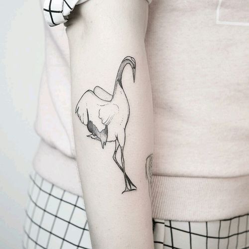 By #MariaFernandez  #crane #bird #linework #minimalist